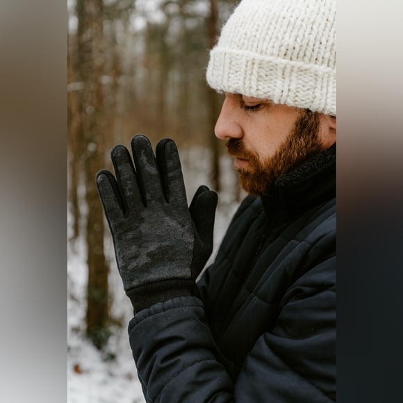 LEVIS Men's Stretch Active Fit Inteli-touch Gloves Knit Cuff Camouflage/Blk NWT - Picture 3 of 3